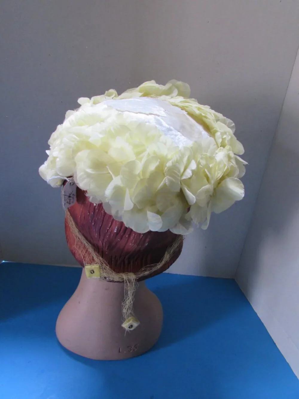 Vintage Hat Lemon Yellow Petals Yellow Veil Original Caroline